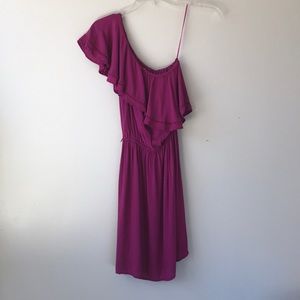 Fuchsia One Shoulder Dress